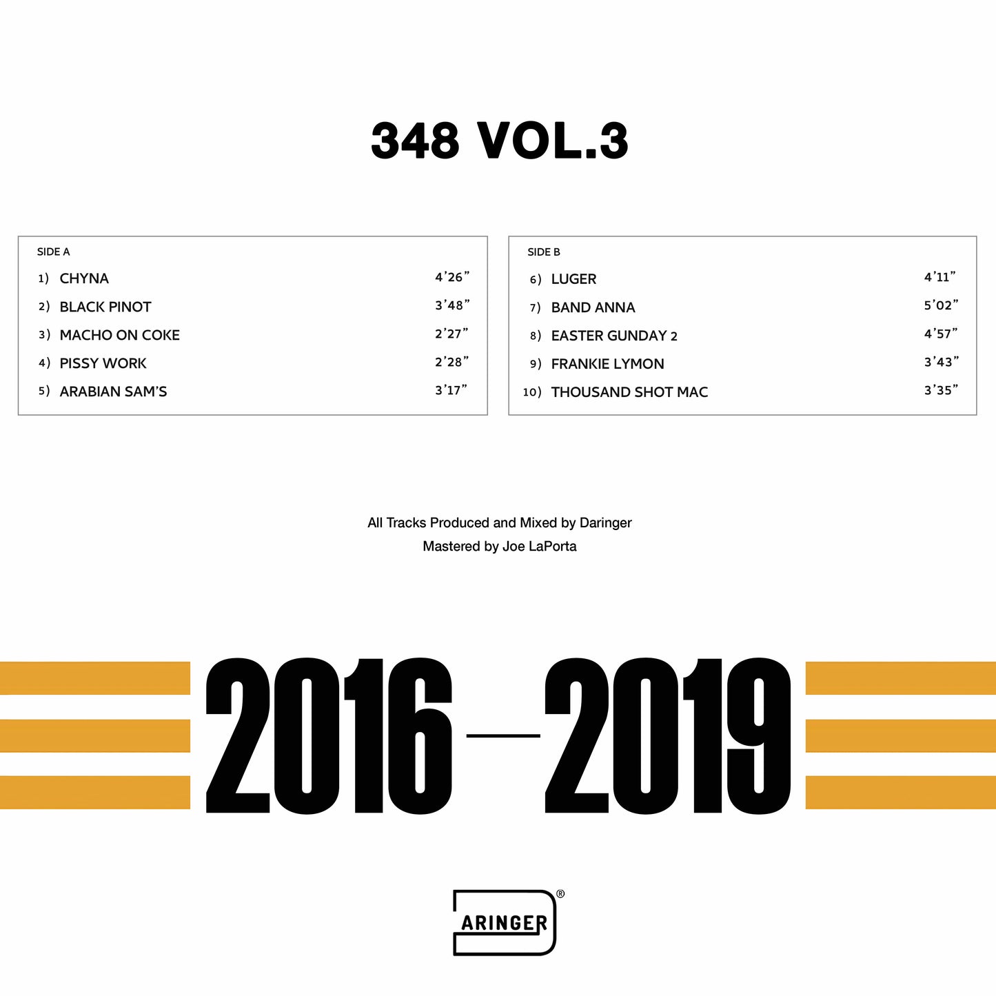 "348 VOL.3" INSTRUMENTALS VINYL (BLACK)