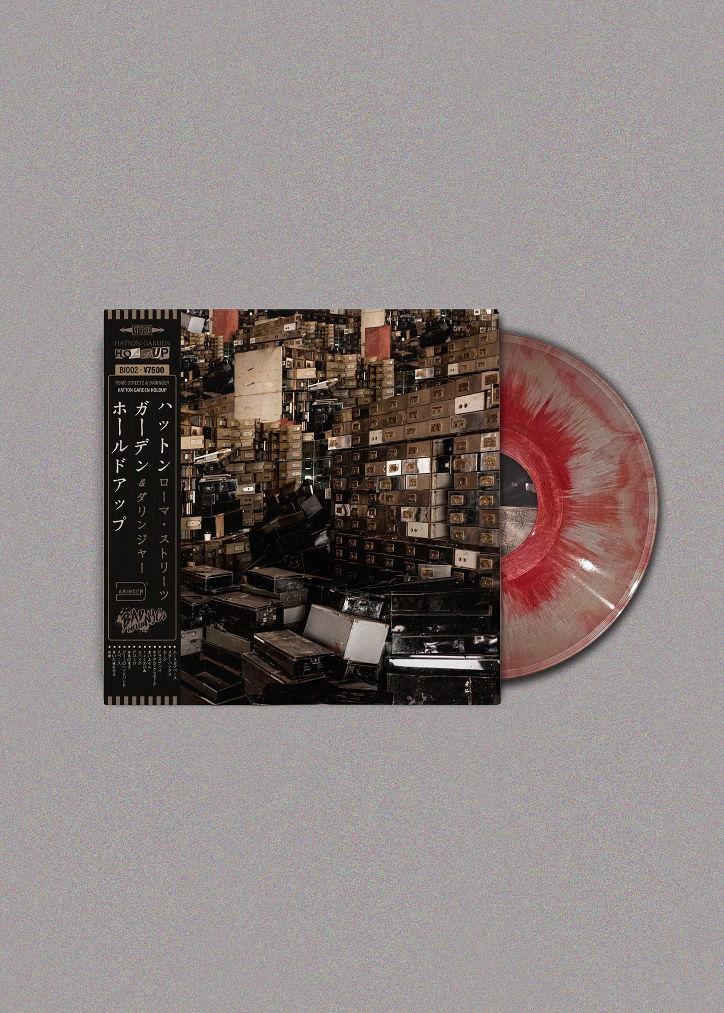"Hatton Garden Holdup" Limited Black Obi Strip Vinyl (Red/Silver)