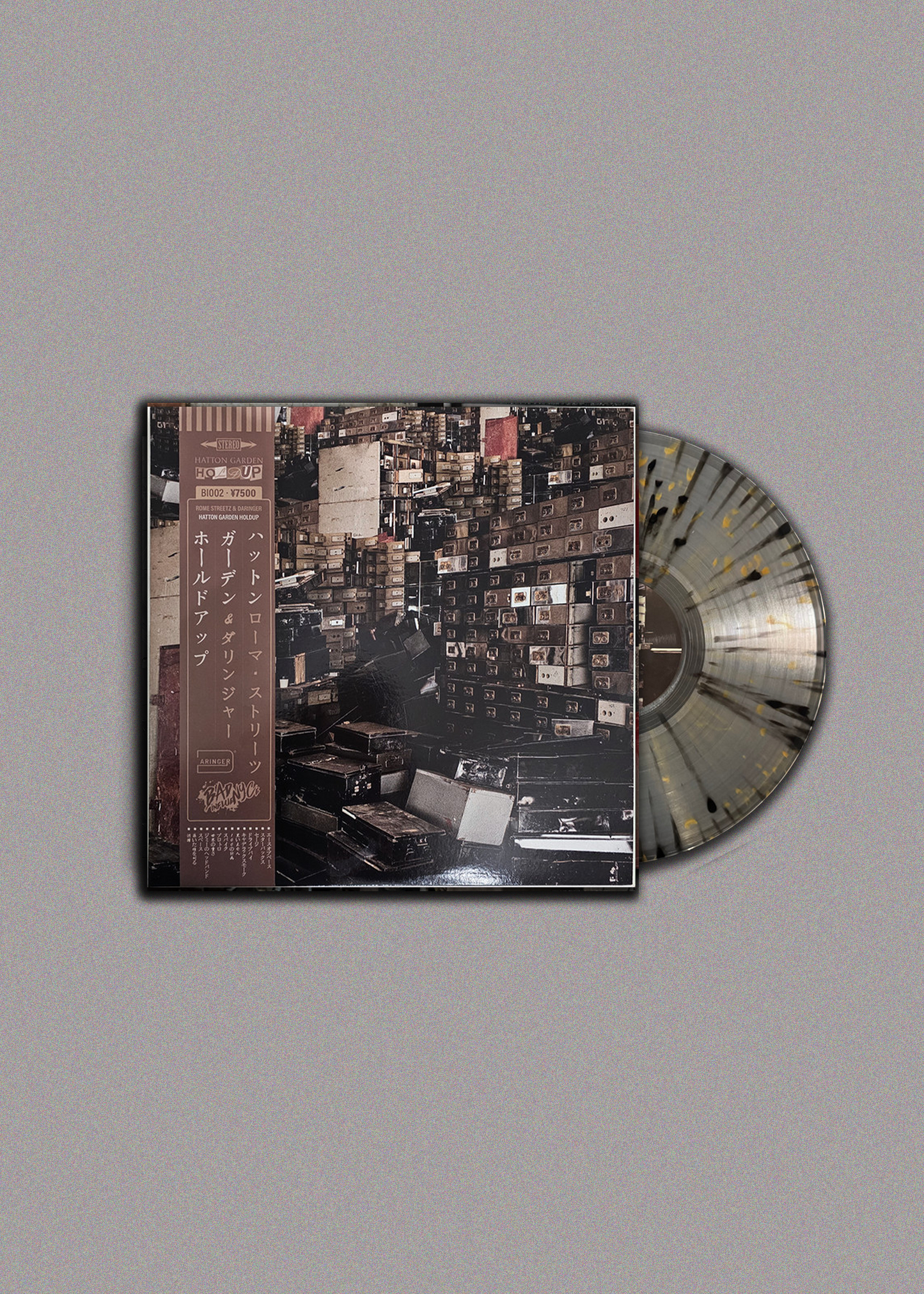 "Hatton Garden Holdup" Limited Red Obi Strip Vinyl Splatter (Black/Gold)